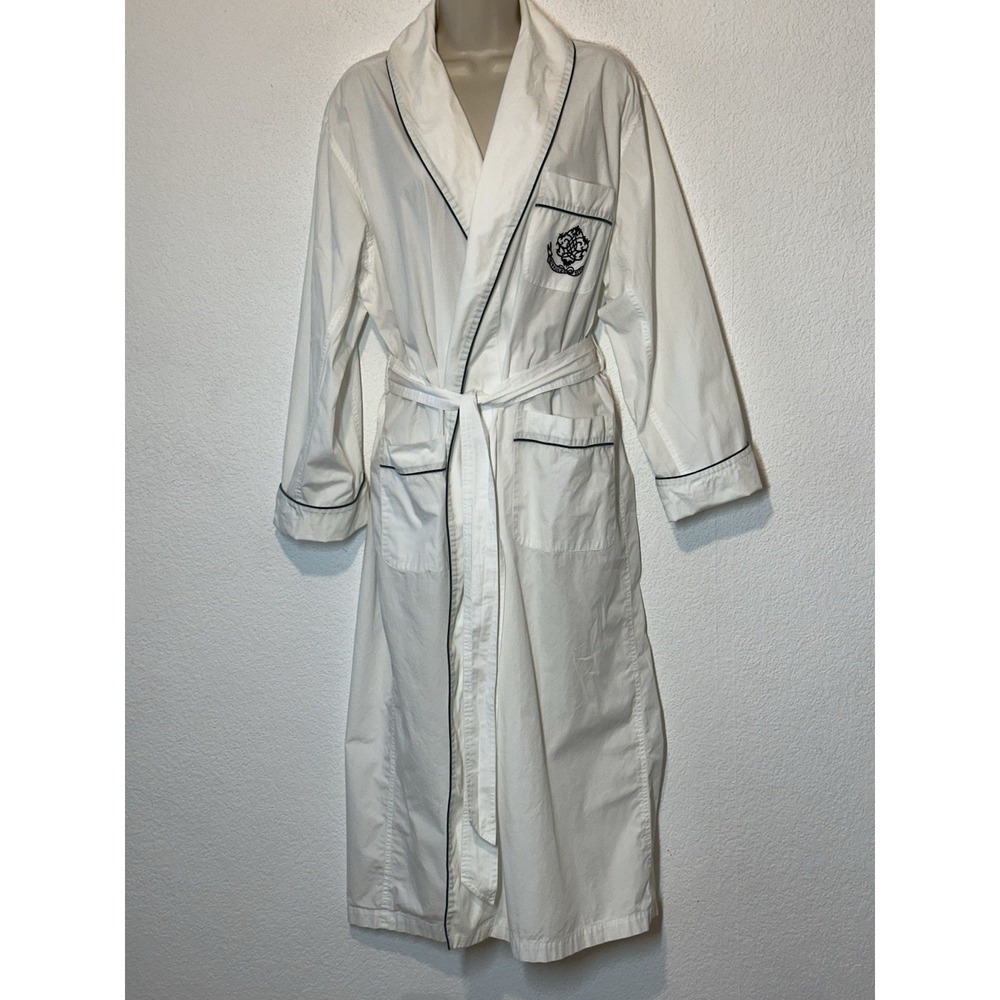 Vintage‎ Victorias Secret 100% Cotton  Long Robe M/L  Preppy Coastal Regencycore